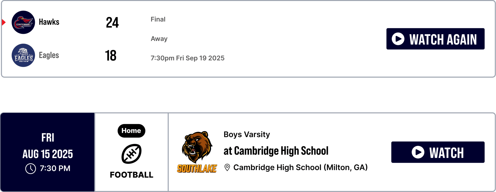 Automated website updates and highlights for high school athletic programs